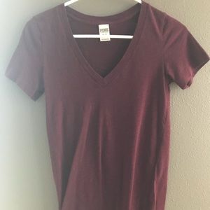 Victoria’s Secret Pink V Neck Tee - Wine